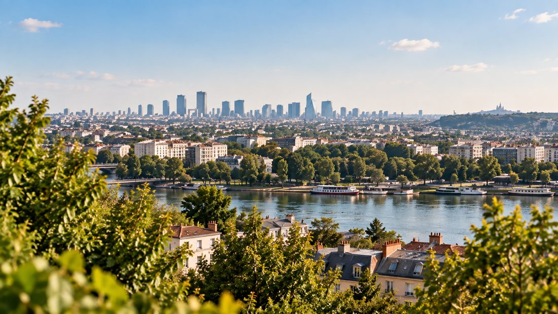 Vue sur la ville et la Seine dans les Hauts-de-Seine